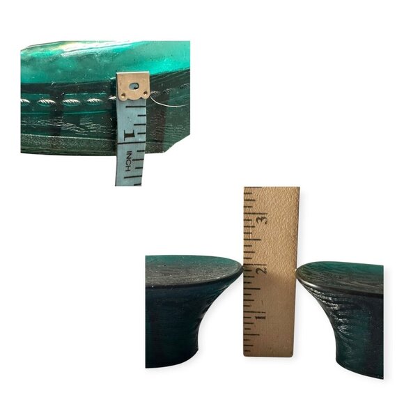 Vintage 60s Jelly Slide Sandals – Size 7, Green Plastic Wedge Heels made in USA - Picture 8 of 15